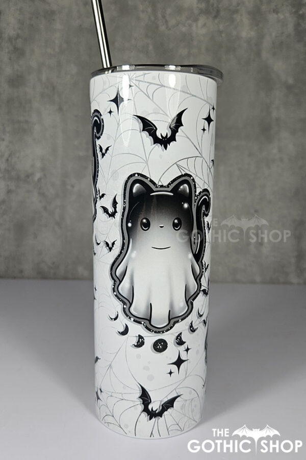 cat ghost crystal moon gothic 20oz straight tumbler
