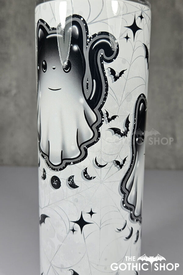 cat ghost crystal moon gothic 20oz straight tumbler