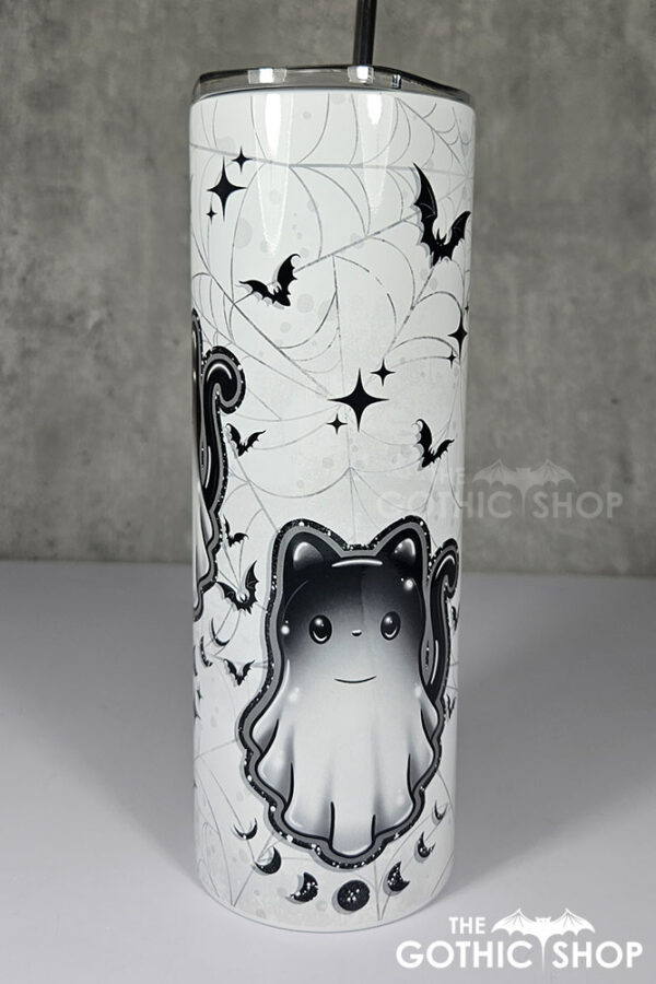cat ghost crystal moon gothic 20oz straight tumbler