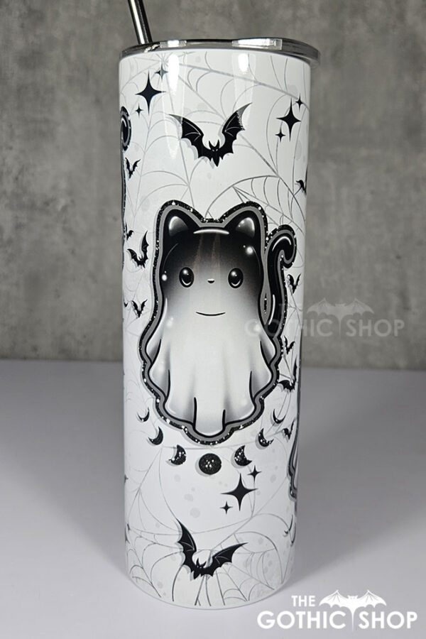 cat ghost crystal moon gothic 20oz straight tumbler