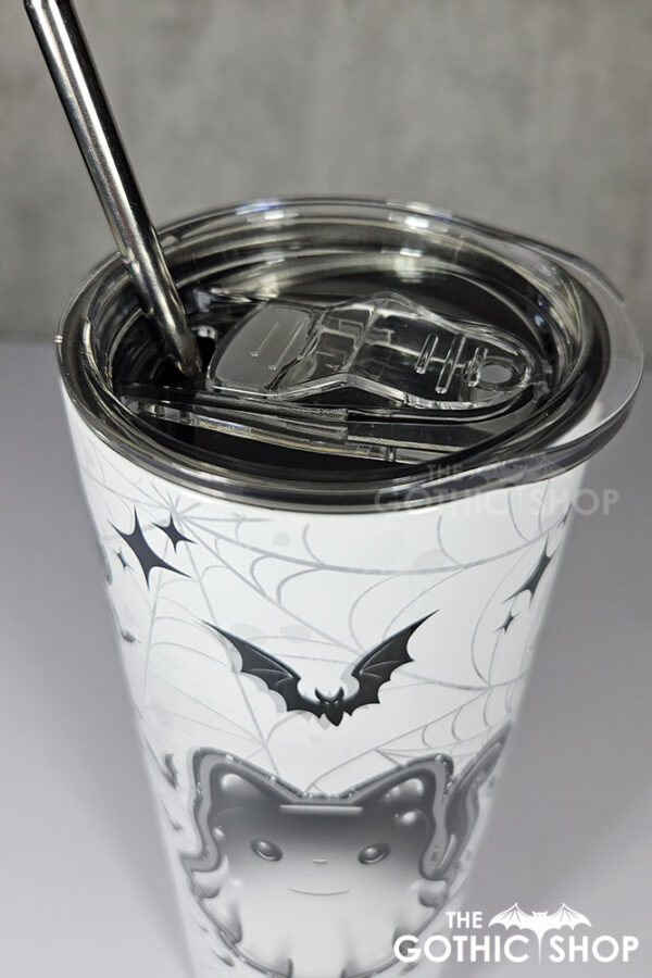 cat ghost crystal moon gothic 20oz straight tumbler