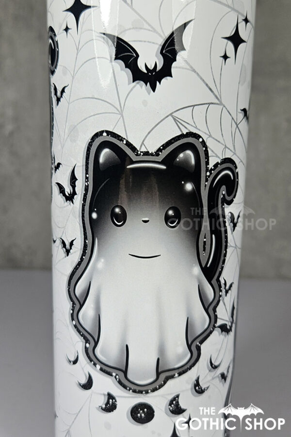 cat ghost crystal moon gothic 20oz straight tumbler
