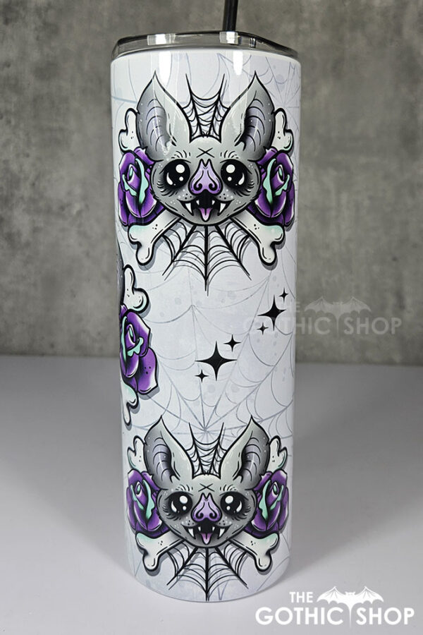 rosita bat purple rose cobwebs gothic 20oz straight tumbler