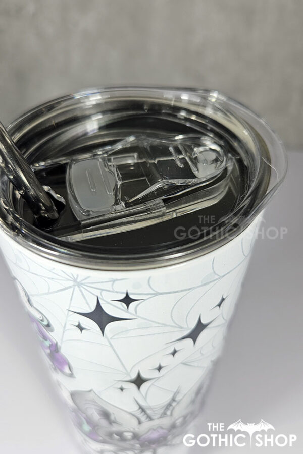 rosita bat purple rose cobwebs gothic 20oz straight tumbler
