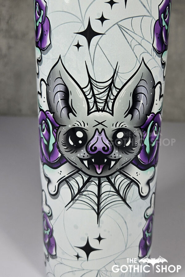 rosita bat purple rose cobwebs gothic 20oz straight tumbler