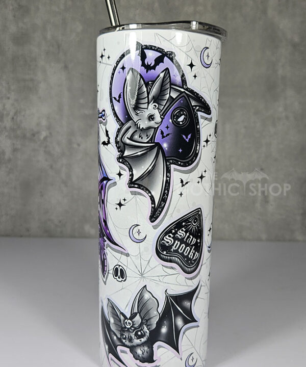hang in there purple bats & planchettes gothic 20oz straight tumbler