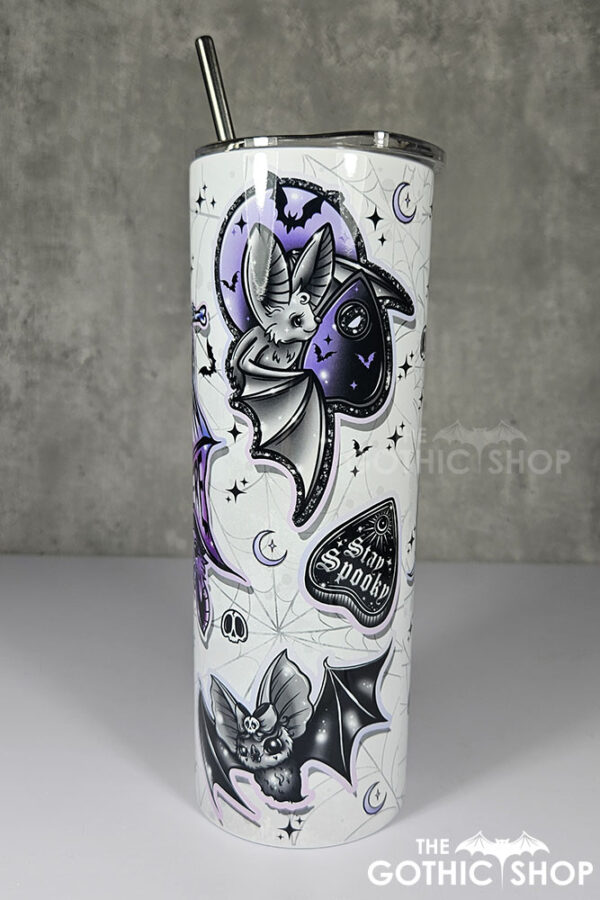 hang in there purple bats & planchettes gothic 20oz straight tumbler