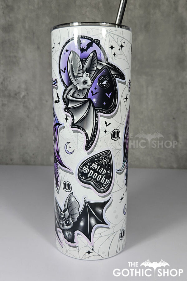 hang in there purple bats & planchettes gothic 20oz straight tumbler