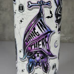hang in there purple bats & planchettes gothic 20oz straight tumbler