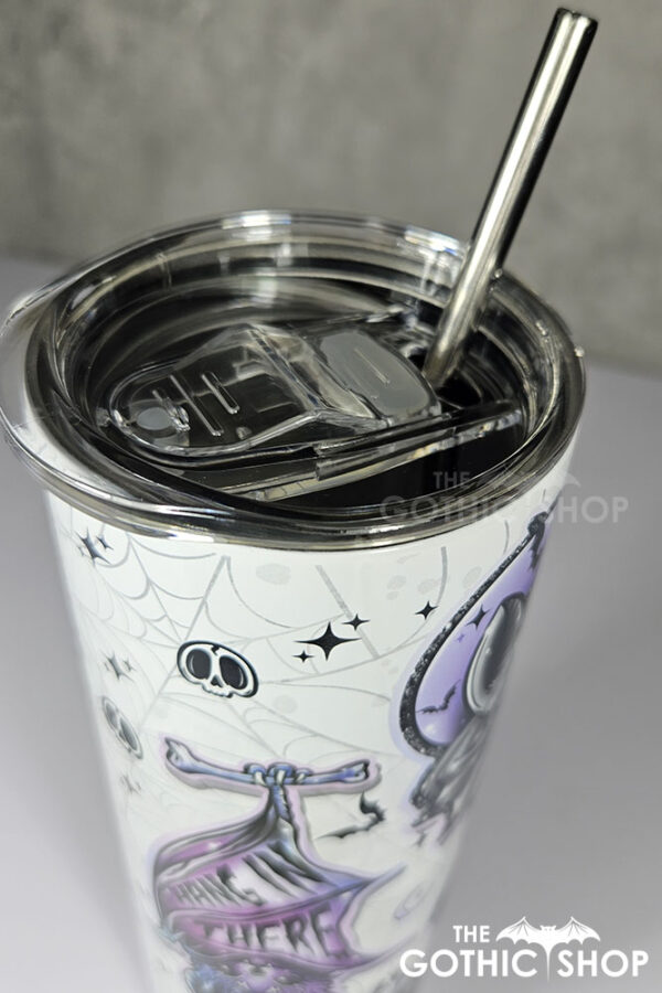 hang in there purple bats & planchettes gothic 20oz straight tumbler