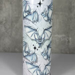 watercolour bats on cobwebs gothic 20oz straight tumbler