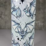 watercolour bats on cobwebs gothic 20oz straight tumbler