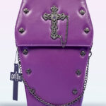 metal cross purple coffin gothic large backpack by gothx