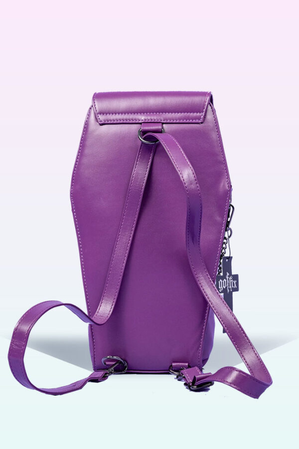 metal cross purple coffin gothic large backpack by gothx