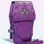 metal cross purple coffin gothic large backpack by gothx