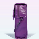 metal cross small purple gothic crossbody coffin bag by gothx