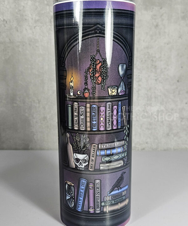 dark romance oddities library bookcase burgundy gothic 20oz straight tumbler