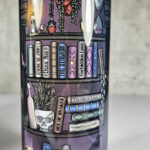 dark romance oddities library bookcase burgundy gothic 20oz straight tumbler