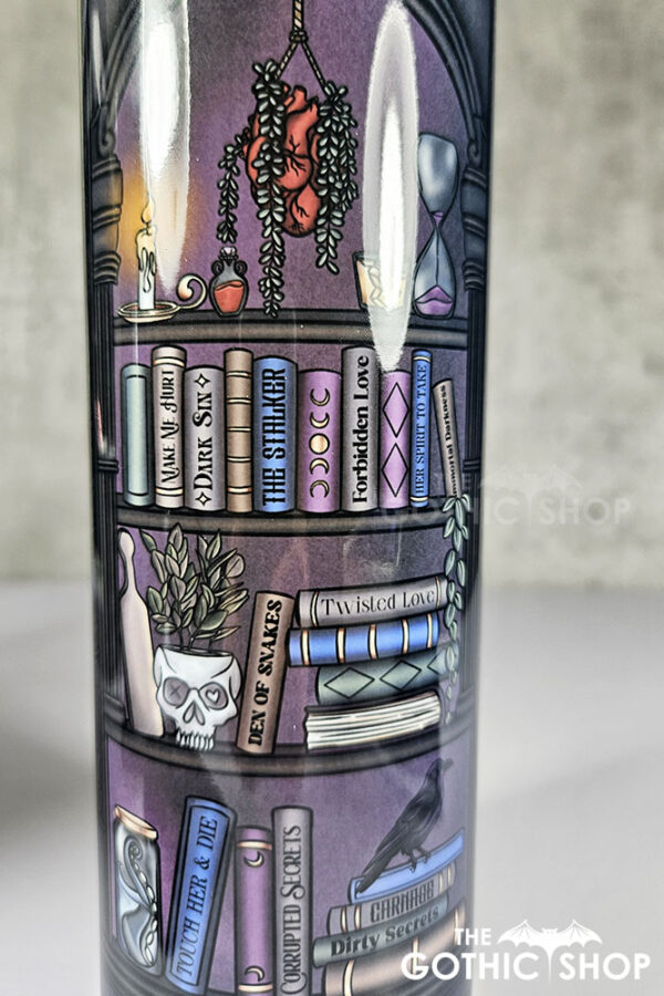 dark romance oddities library bookcase burgundy gothic 20oz straight tumbler
