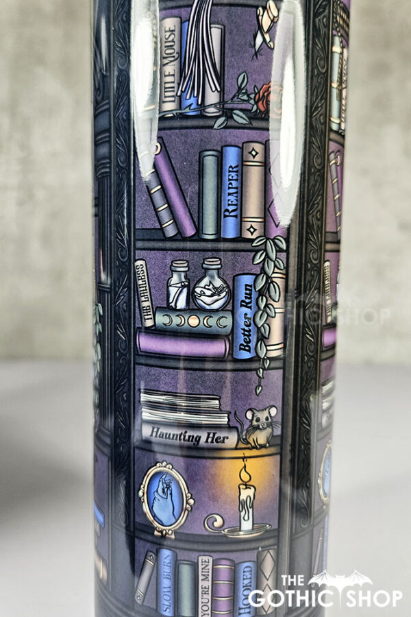 dark romance oddities library bookcase burgundy gothic 20oz straight tumbler