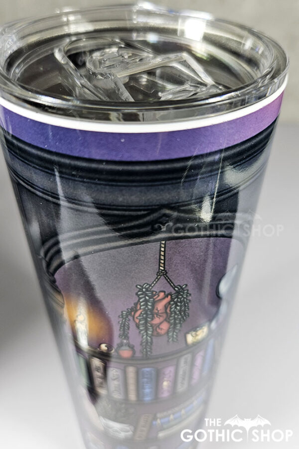 dark romance oddities library bookcase burgundy gothic 20oz straight tumbler
