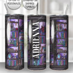dark romance oddities library bookcase purple galaxy gothic 20oz straight tumbler