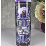 dark romance oddities library bookcase purple galaxy gothic 20oz straight tumbler