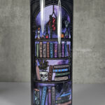 dark romance oddities library bookcase purple galaxy gothic 20oz straight tumbler