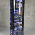 dark romance oddities library bookcase purple galaxy gothic 20oz straight tumbler