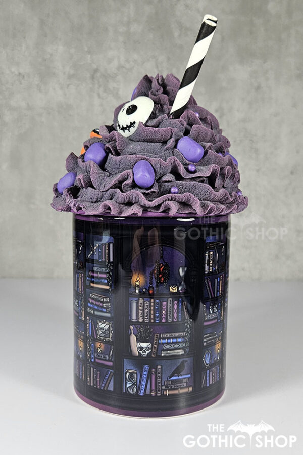 dark romance oddities library bookcase ombre gothic ceramic mug