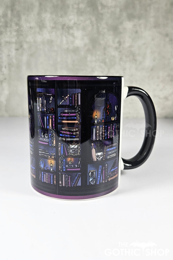 dark romance oddities library bookcase ombre gothic ceramic mug