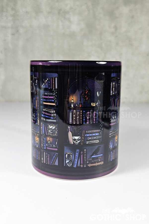 dark romance oddities library bookcase ombre gothic ceramic mug