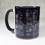 dark romance oddities library bookcase ombre gothic ceramic mug