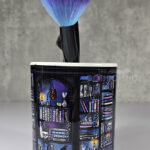 dark romance oddities library bookcase ombre blue purple pen or makeup brush pot