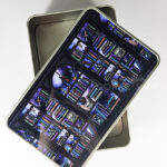 dark romance oddities library bookcase purple galaxy gothic rectangular tin