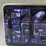 dark romance oddities library bookcase purple galaxy gothic rectangular tin