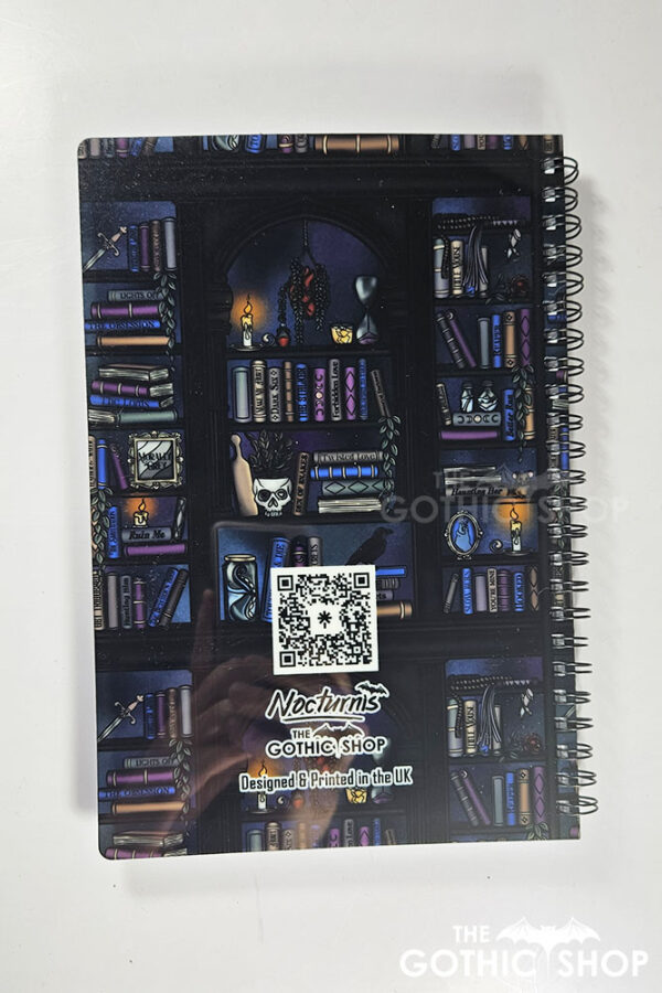 dark romance oddities library bookcase ombre blue purple a5 notebook journal