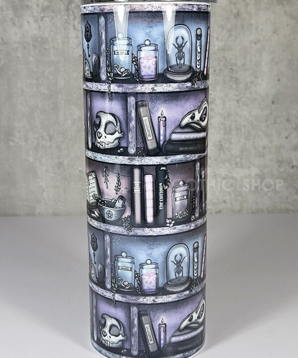 witchy curios rustic bookshelves grungy colours gothic 20oz straight tumbler