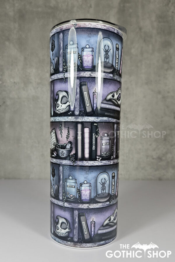 witchy curios rustic bookshelves grungy colours gothic 20oz straight tumbler