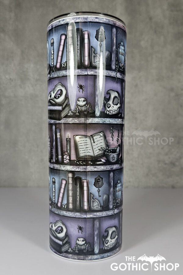 witchy curios rustic bookshelves grungy colours gothic 20oz straight tumbler