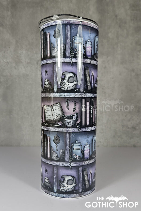 witchy curios rustic bookshelves grungy colours gothic 20oz straight tumbler