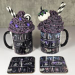 witchy curios rustic grey bookshelves ceramic mug