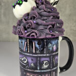 witchy curios rustic grungy colours bookshelves ceramic mug