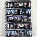 witchy curios rustic grungy colours bookshelves a5 notebook journal