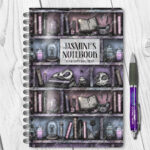 bookish witchy curios rustic grungy colours bookshelves a5 notebook journal