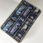 witchy curios rustic grungy colour bookshelves gothic rectangular tin