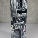 cottagecore bookshelves mushrooms and black/white cat gothic 20oz straight tumbler