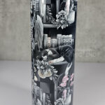 cottagecore bookshelves mushrooms and black/white cat gothic 20oz straight tumbler