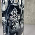 cottagecore bookshelves mushrooms and black/white cat gothic 20oz straight tumbler