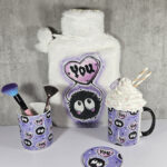 soot sprite heart love you hot water bottle with plush cover
